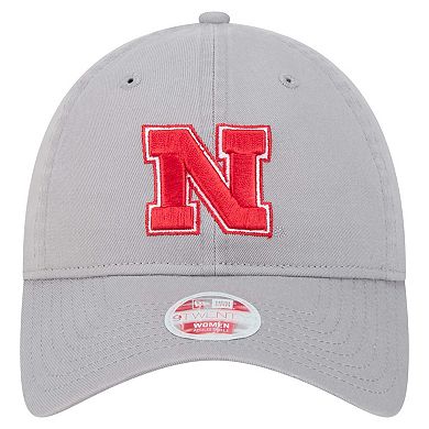 Women's New Era Gray Nebraska Huskers Logo 9TWENTY Adjustable Hat