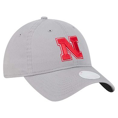 Women's New Era Gray Nebraska Huskers Logo 9TWENTY Adjustable Hat