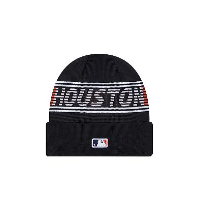 Men's New Era Navy Houston Astros Authentic Collection Cuffed Knit Hat