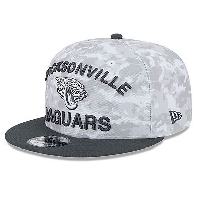 Youth New Era White/Graphite Jacksonville Jaguars 2024 Salute To Service 9FIFTY Snapback Hat