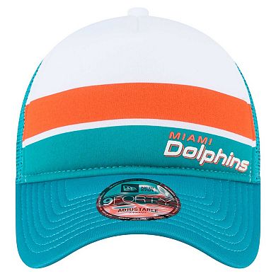 Youth New Era Aqua Miami Dolphins Sport Night Color Block 9FORTY A-Frame Trucker Adjustable Hat