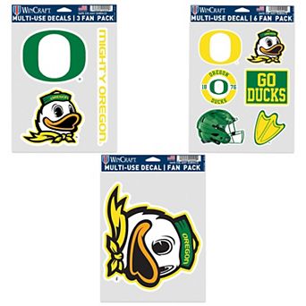 WinCraft Oregon Ducks Three-Pack Fan Decal Set