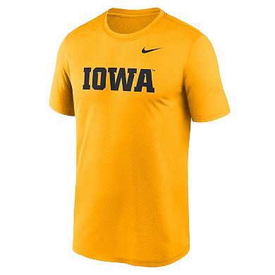 Men's Nike Gold Iowa Hawkeyes Primetime Legend Wordmark T-Shirt