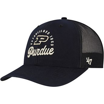 Men's '47 Black Purdue Boilermakers Pitstop Trucker Adjustable Hat