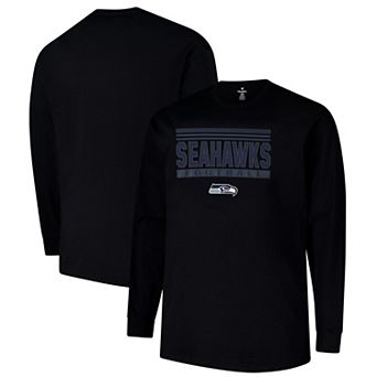 Men's Profile Black Seattle Seahawks Big & Tall Pop Long Sleeve T-Shirt