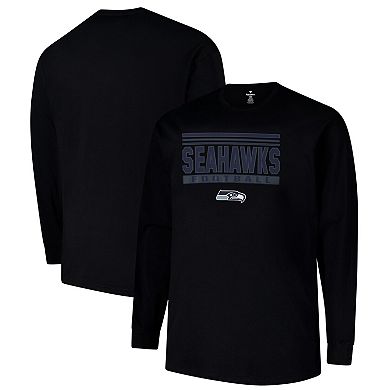Men's Profile Black Seattle Seahawks Big & Tall Pop Long Sleeve T-Shirt