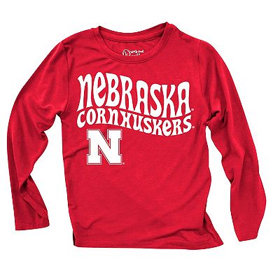 Infant Wes & Willy Nebraska Huskers Long Sleeve Top and Striped Tri-Blend Leggings Set
