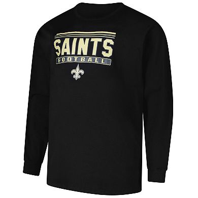Men's Profile Black New Orleans Saints Big & Tall Pop Long Sleeve T-Shirt