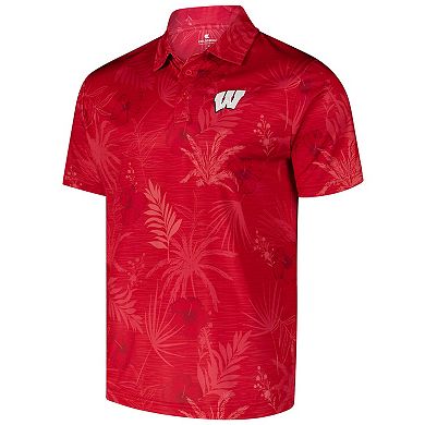 Men's Colosseum Red Wisconsin Badgers Palms Polo