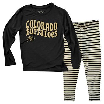 Infant Wes & Willy Colorado Buffaloes Long Sleeve Top and Striped Tri-Blend Leggings Set