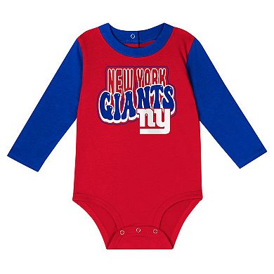 Infant New York Giants Double Up Long Sleeve Bodysuit and Pants Set
