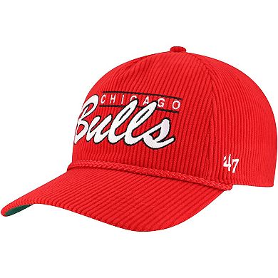 Men's '47 Red Chicago Bulls Double Header Sidepatch Cord Hitch Adjustable Hat