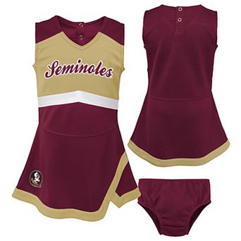 Girls Preschool Garnet Florida State Seminoles Two-Piece Cheer Captain Jumper Dress & Bloomers Set