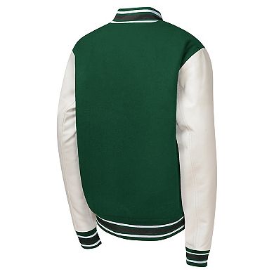 Youth Hunter Green Milwaukee Bucks True Team Full-Snap Varsity Jacket