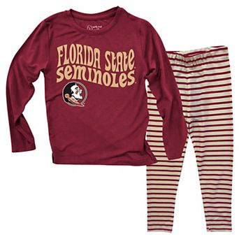 Infant Wes & Willy Florida State Seminoles Long Sleeve Top and Striped Tri-Blend Leggings Set