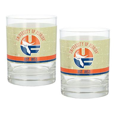 Florida Gators Two-Pack 14oz. Tan Vintage Glass Set