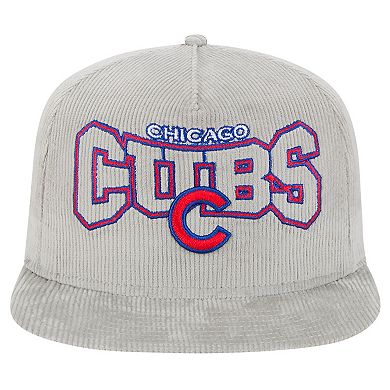 Men's New Era Gray Chicago Cubs Corduroy Golfer Snapback Hat