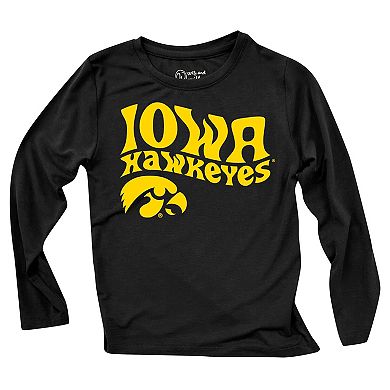 Infant Wes & Willy Iowa Hawkeyes Long Sleeve Top and Striped Tri-Blend Leggings Set