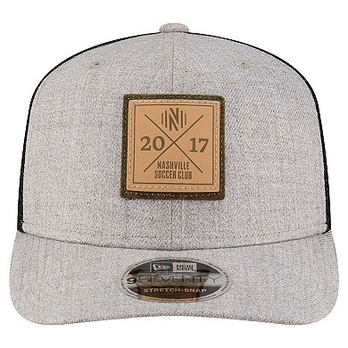 Men's New Era Heather Gray Nashville SC 9SEVENTY COOLERA Stretch-Snap Adjustable Hat