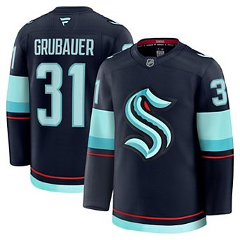 Men's Fanatics Philipp Grubauer Deep Sea Blue Seattle Kraken Home Premium Jersey