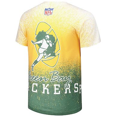 Men's Mitchell & Ness White Green Bay Packers Team Burst Vintage Logo T-Shirt