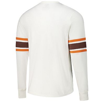 Men's '47 White Cleveland Browns Gridiron Throwback Premier Brex Long Sleeve T-Shirt