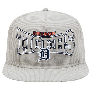 Men's New Era Gray Detroit Tigers Corduroy Golfer Snapback Hat