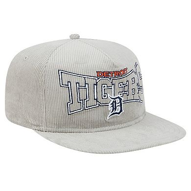 Men's New Era Gray Detroit Tigers Corduroy Golfer Snapback Hat