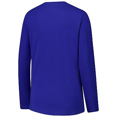 Women's G-III 4Her by Carl Banks Royal Indianapolis Colts Post Season Long Sleeve V-Neck T-Shirt