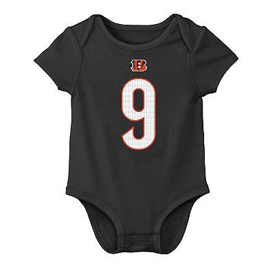 Newborn & Infant Nike Joe Burrow Black Cincinnati Bengals Player Name & Number Bodysuit