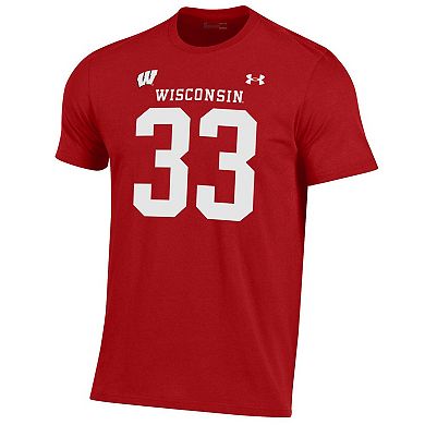 Men's Under Armour Ron Dayne Red Wisconsin Badgers Name & Number T-Shirt