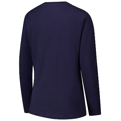Women's G-III 4Her by Carl Banks Navy Chicago Bears Post Season Long Sleeve V-Neck T-Shirt