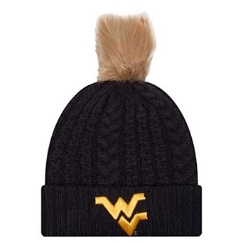 Women's New Era Navy West Virginia Mountaineers Luxury��Cuffed Knit Hat with Pom