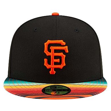 Men's New Era Black San Francisco Giants Turn Back The Clock 59FIFTY Fitted Hat
