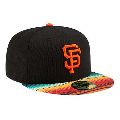 Men's New Era Black San Francisco Giants Turn Back The Clock 59FIFTY Fitted Hat