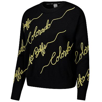 Women's Black Colorado Buffaloes Love Note Pullover Sweater