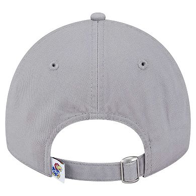 Women's New Era Gray Kansas Jayhawks Logo 9TWENTY Adjustable Hat
