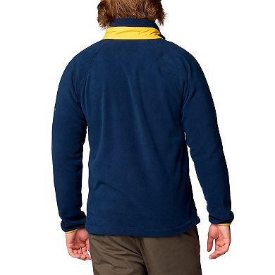 Men's Columbia Navy Michigan Wolverines Big & Tall Flanker IV Fleece Raglan Full-Zip Jacket