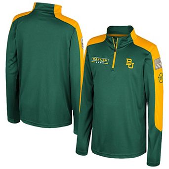 Youth Colosseum Green Baylor Bears OHT Military Appreciation Cyclone Quarter-Zip Windshirt
