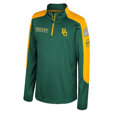 Youth Colosseum Green Baylor Bears OHT Military Appreciation Cyclone Quarter-Zip Windshirt