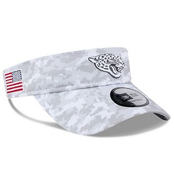 Men's New Era White Jacksonville Jaguars 2024 Salute To Service Digital Camo Adjustable Visor