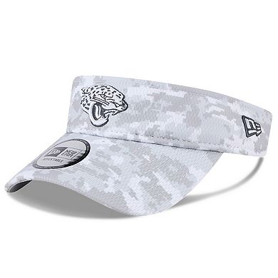 Men's New Era White Jacksonville Jaguars 2024 Salute To Service Digital Camo Adjustable Visor