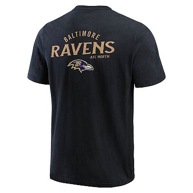 Men's Darius Rucker Collection by Fanatics Black Baltimore Ravens Washed Henley T-Shirt