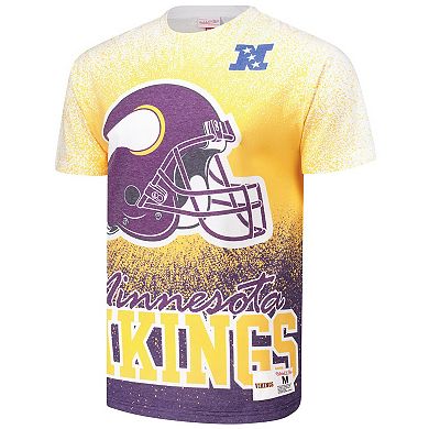 Men's Mitchell & Ness White Minnesota Vikings Team Burst Vintage Logo T-Shirt