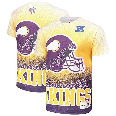 Men's Mitchell & Ness White Minnesota Vikings Team Burst Vintage Logo T-Shirt