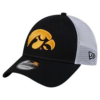 Men's New Era Black Iowa Hawkeyes Trucker 9FORTY Adjustable Hat