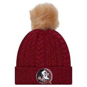 Women's New Era Garnet Florida State Seminoles Luxury��Cuffed Knit Hat with Pom