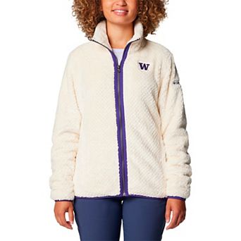 Women's Columbia Cream Washington Huskies Fireside II Sherpa Full-Zip Jacket