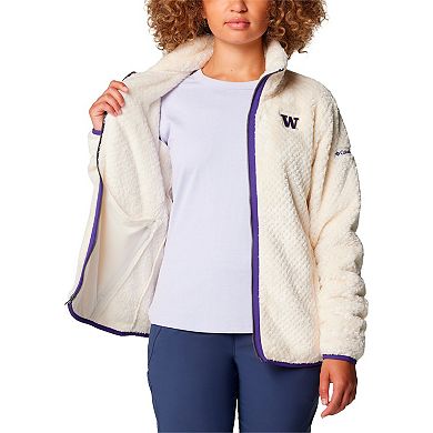 Women's Columbia Cream Washington Huskies Fireside II Sherpa Full-Zip Jacket