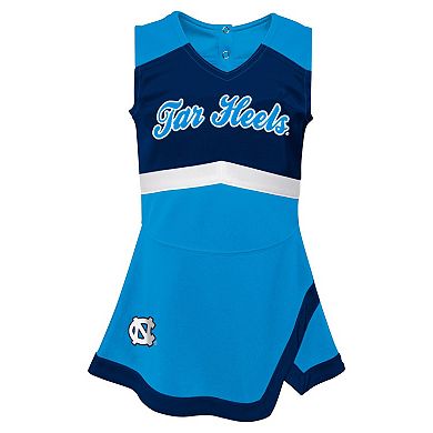 Girls Toddler Carolina Blue North Carolina Tar Heels Cheer Captain Dress & Bloomers Two-Piece Set